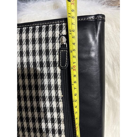 Houndstooth & Faux Leather Zippered Notebook Portfolio Organizer - Picture 5 of 6